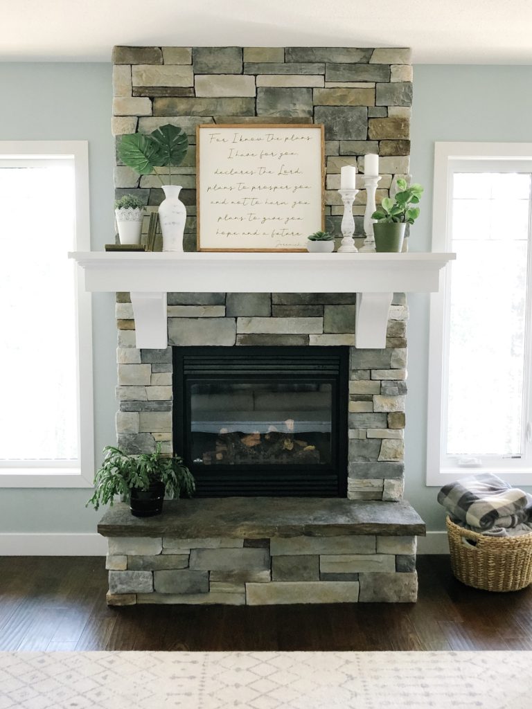 A Mantel Styled With Dollar Store Greenery Valley Birch